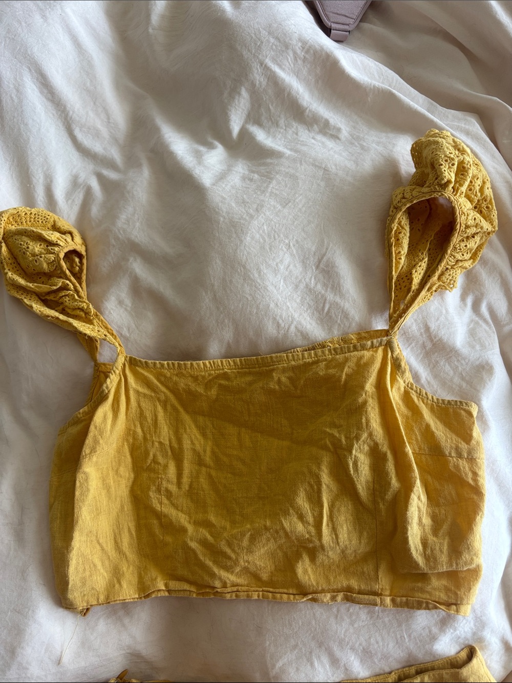 Sunshine Yellow Two-Piece Ruffle Set - Picture 2 of 3